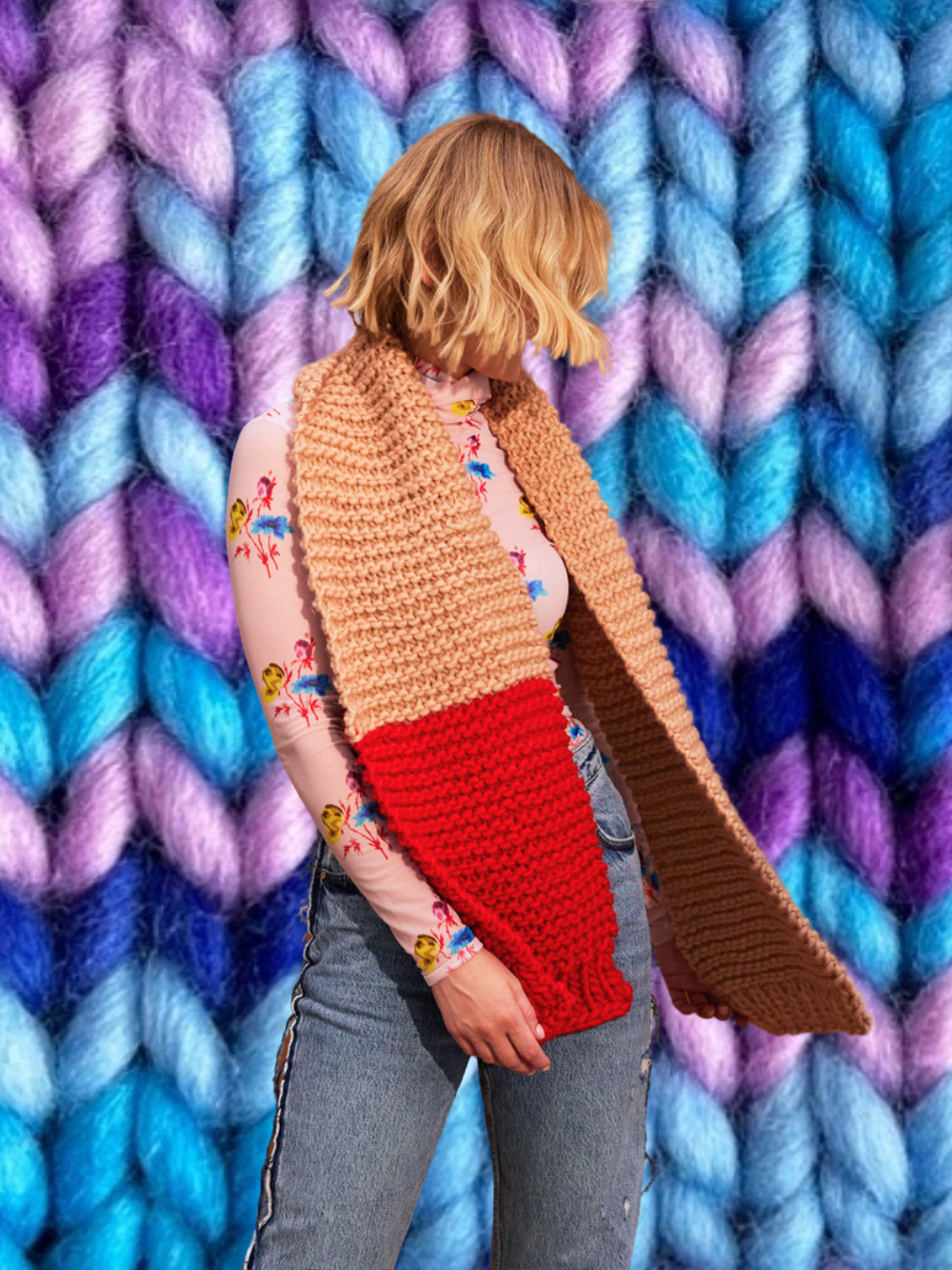 Multi-Coloured Kane Scarf Knit Kit