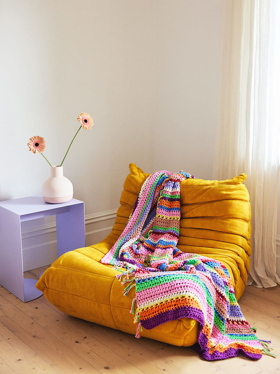 Learn To Crochet A Multi-Colour Afghan With Cardigang