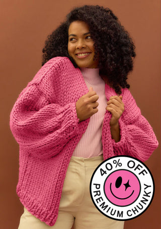Jane Beginner Cardigan Knit Kit - Watermelon Sugar - Primo Merino