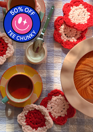 Starter Crochet Kit - Flower Coasters