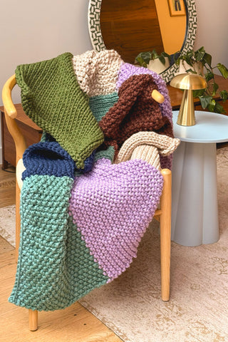 PRE-ORDER // Milo Beginner Patchwork Blanket Knit Kit