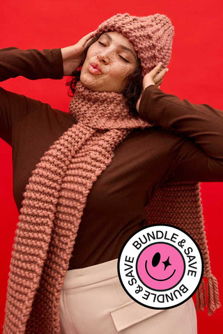 Beginner Scarf & Beanie Knitting Bundle
