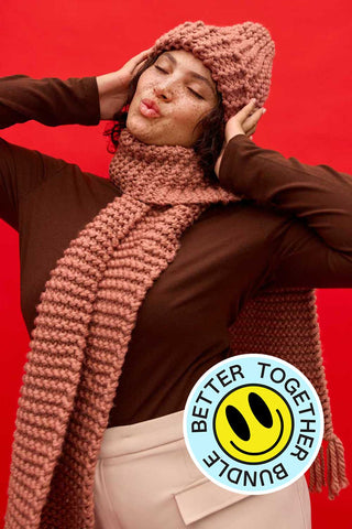 Beginner Scarf & Beanie Knitting Bundle