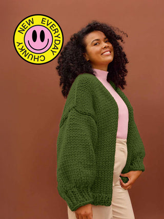 Green Machine Jane Beginner Cardigan Knit Kit
