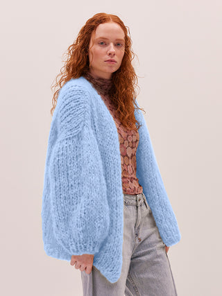 Anna Cardigan Knit Kit in Smurf Blue