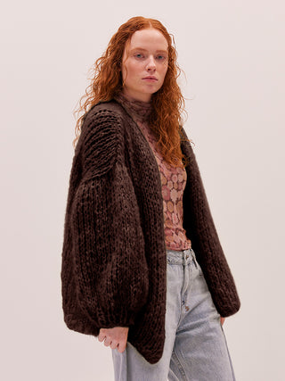 Anna Cardigan Knit Kit in Tim Tam Brown