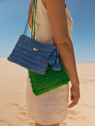 Rose Raffia Bag Crochet Kit - Bluebottle