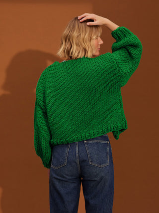 Jane Beginner Cardigan Knit Kit in Pinsapo Green