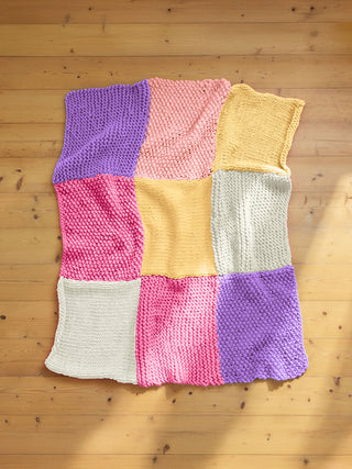 Milo Beginner Patchwork Blanket Knit Kit in Pastels