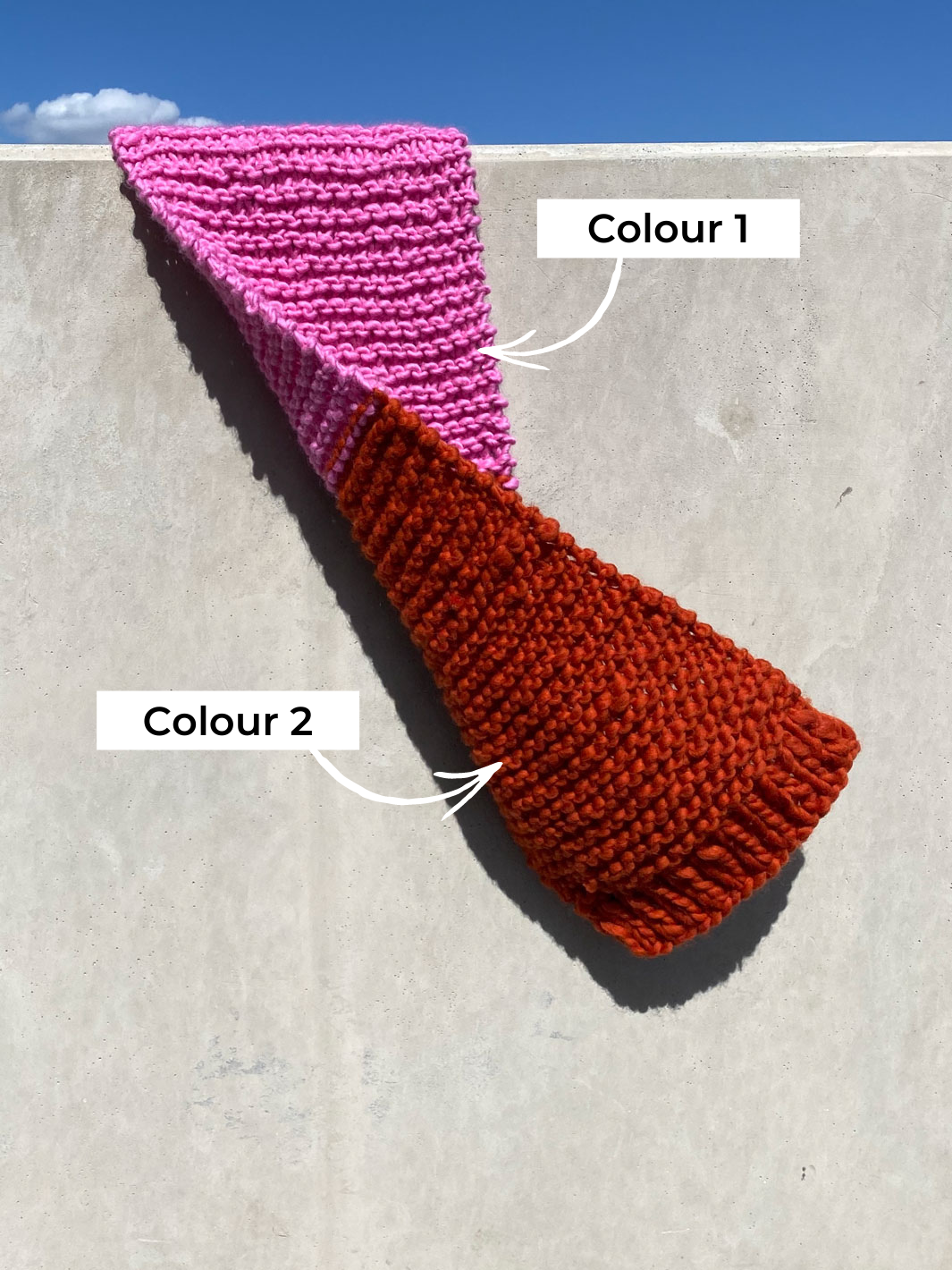 Colour indicator of kane knit kit