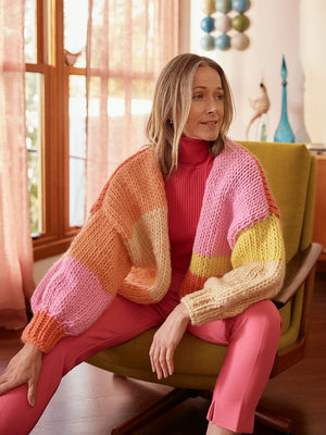 Olivia Patchwork Cardigan Knit Kit