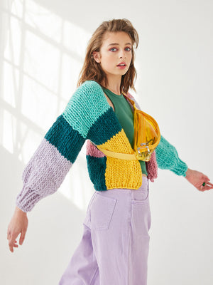 Olivia Patchwork Cardigan Knit Kit
