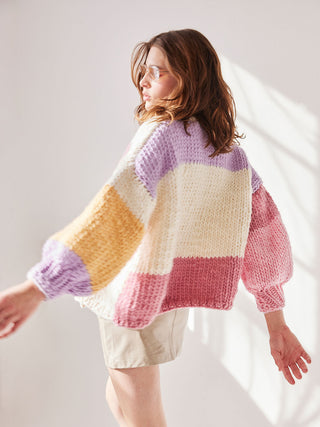 Olivia Beginner Patchwork Cardigan Knit Kit