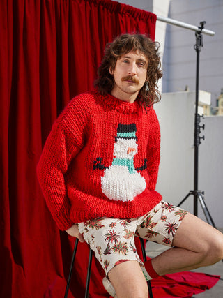 Knit your own Snowman Christmas Sweater with Cardigang