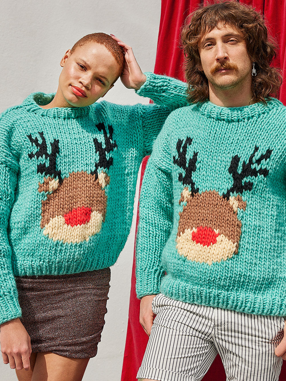 Cardigang Unisex Rudolph Christmas Sweater, knit it yourself with Cardigang.