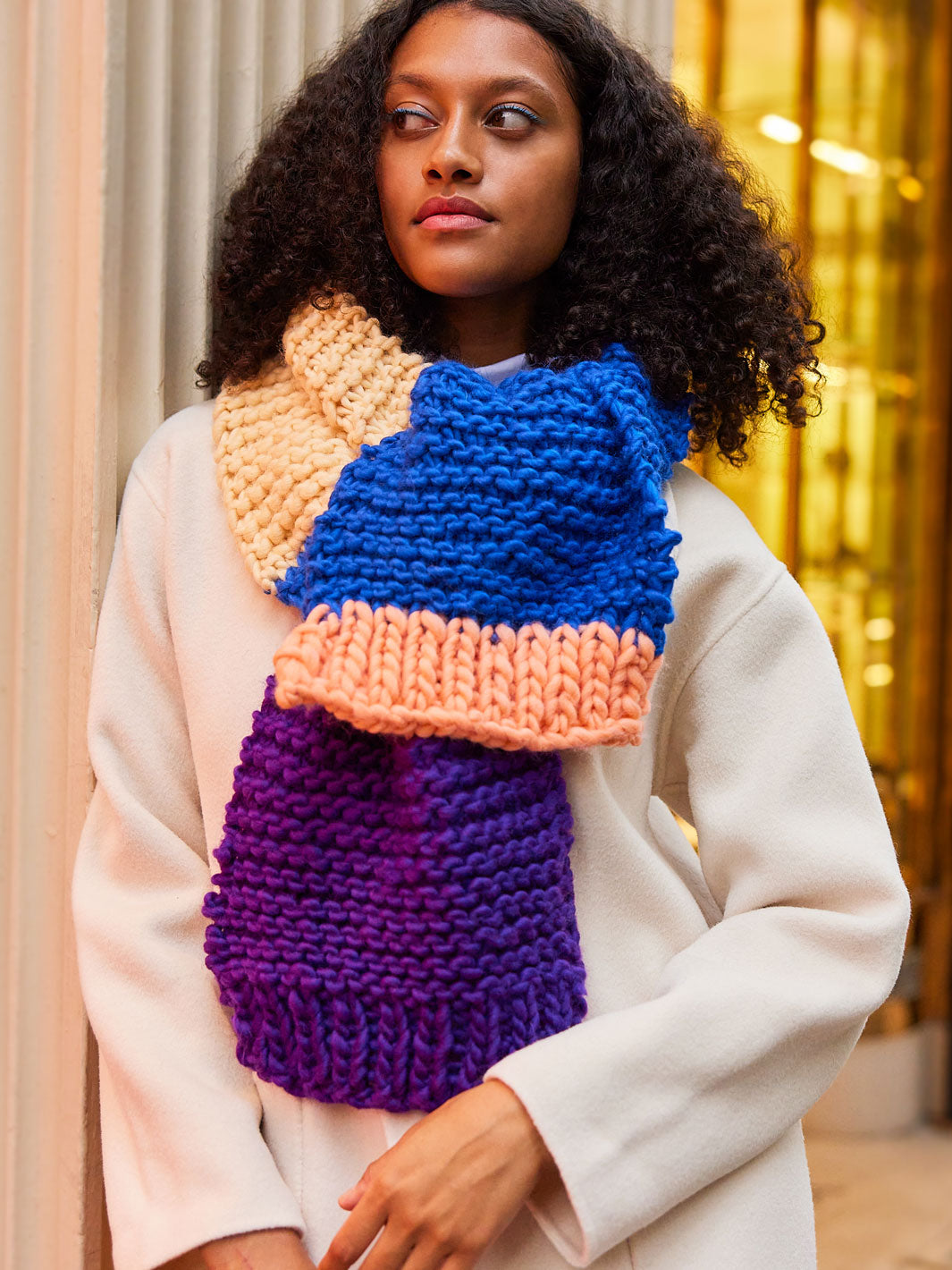 Learn To Knit Our Lucky Dip Scarf With Cardigang
